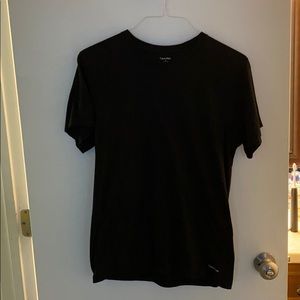 A black Calvin Klein short sleeve T